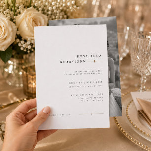 Invitación de boda moderna de lujo con foto