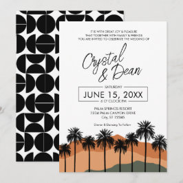 Invitación de boda moderna de palma (neutro)