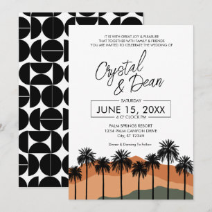 Invitación de boda moderna de palma (neutro)