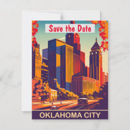 Invitación de boda moderna del horizonte de Oklaho