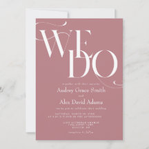Invitación de boda moderna Dusty Rose We Do