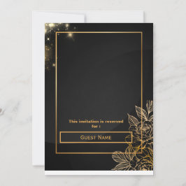 Invitación de boda moderna editable de lujo en oro