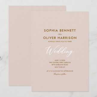 invitación de boda moderna elegante rosa suave
