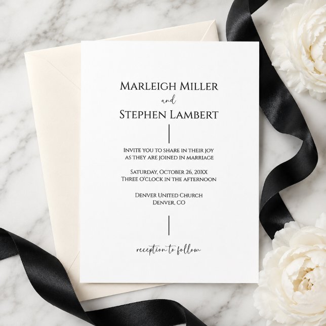 Invitación de boda moderna en blanco y negro (Subido por el creador)