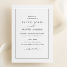 Invitación de boda moderna en blanco y negro