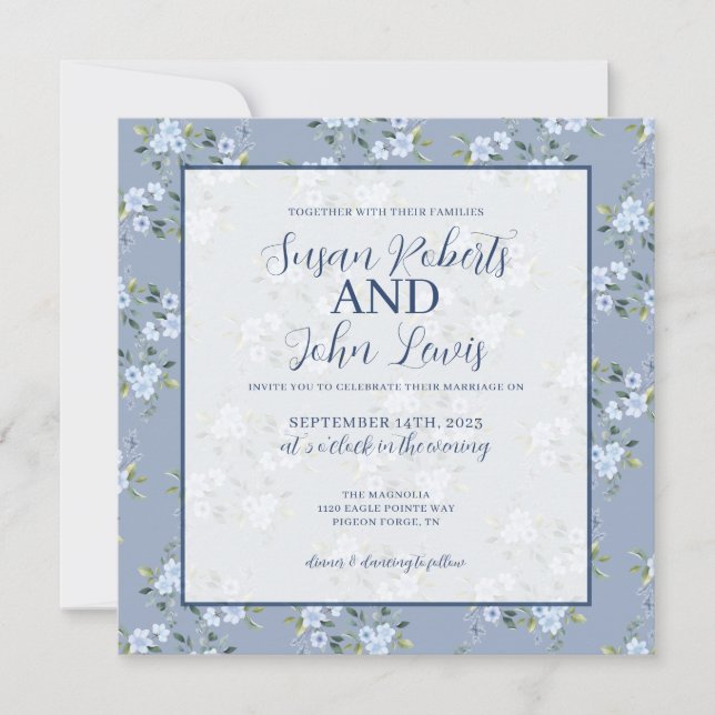 Invitación de boda moderna en negro y blanco (Anverso)