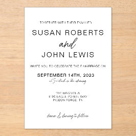 Invitación de boda moderna en negro y blanco
