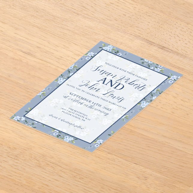 Invitación de boda moderna en negro y blanco (Distribución )