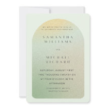 Invitación de boda moderna en verde salvia editabl