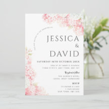 Invitación de boda moderna floral de Hortensia Ros