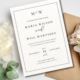 Invitación de boda moderna minimalista elegante