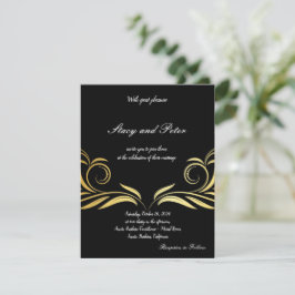 Invitación de Boda Moderna Negra