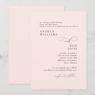 Invitación de boda moderna para padres de novia de