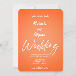 Invitación de boda moderna puesta de sol rosa y na