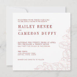 Invitación de boda moderna romántica con Anthurium