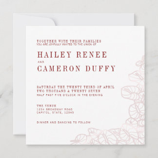 Invitación de boda moderna romántica con Anthurium