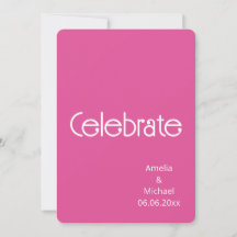 Invitación de boda moderna rosa y blanca de frambu