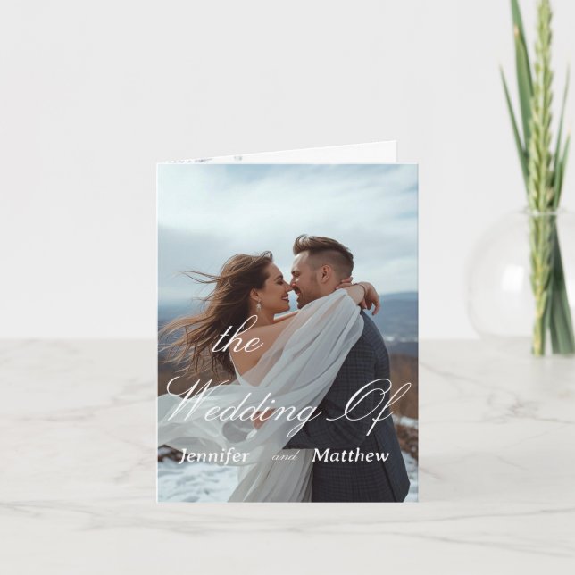 Invitación de boda moderna simple personalizada (Anverso)