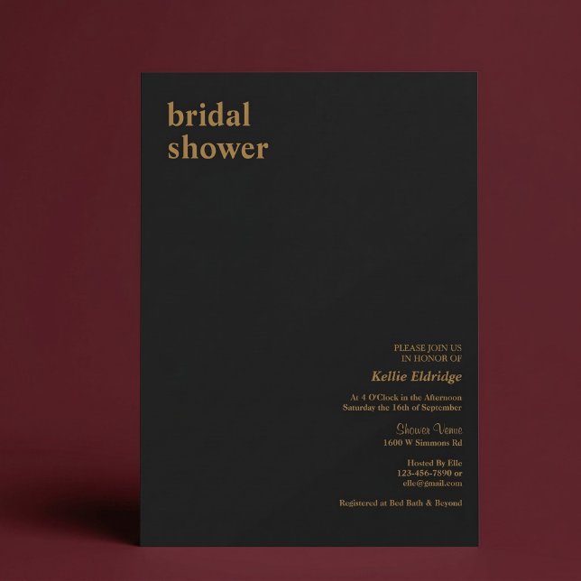 Invitación de boda moderna tipo negra (Subido por el creador)