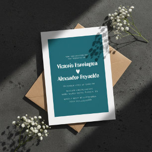 Invitación de boda moderna turquesa