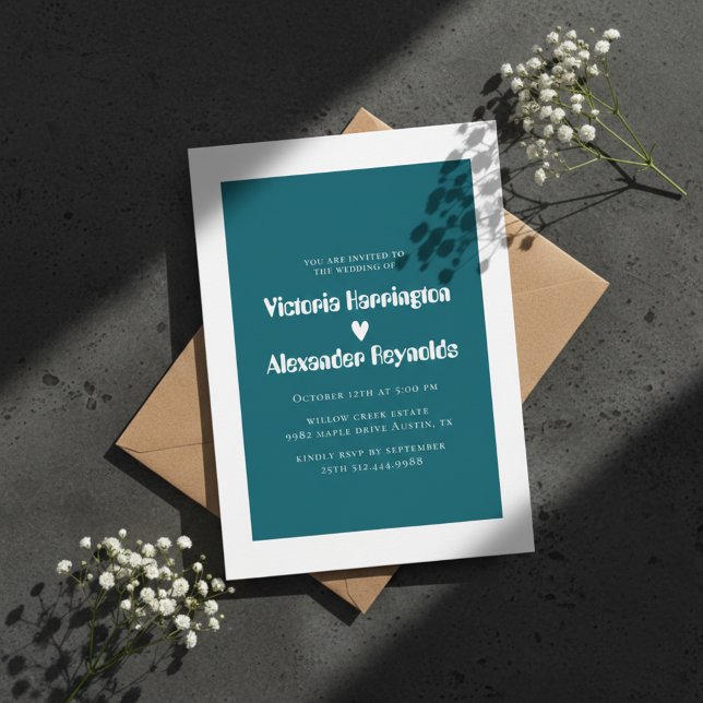 Invitación de boda moderna turquesa (Subido por el creador)