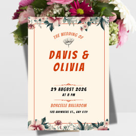 Invitación de boda moderna y audaz: elegante y lim