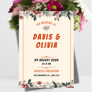 Invitación de boda moderna y audaz: elegante y lim