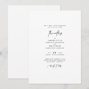 Invitación de boda moderna y simple para padres de