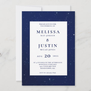 Invitación de boda moderna y simplista de Noche es
