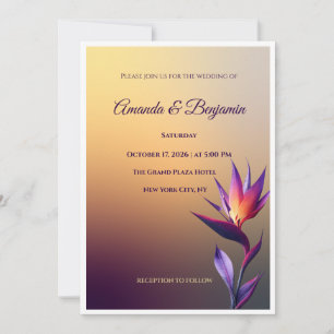 Invitación de Boda Moderno Pájaro del Paraíso Pues