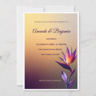 Invitación de Boda Moderno Pájaro del Paraíso Pues