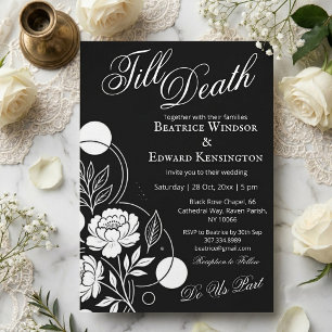 Invitación de Boda Monocroma Gótica Hasta que la M