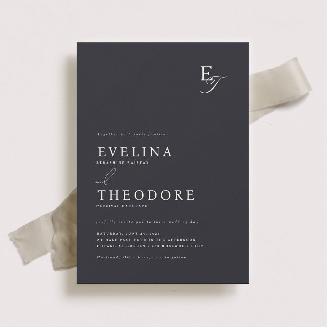 Invitación de Boda Monograma de Parker (Subido por el creador)