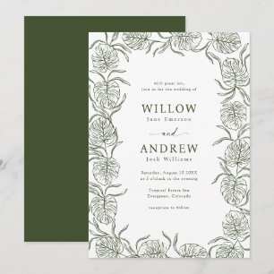 Invitación de Boda Monstera