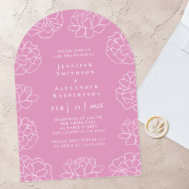 Invitación de boda morada botánica hermosa