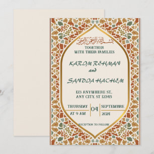 Invitación de boda mosaico islámico