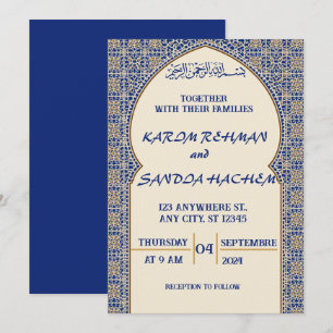 Invitación de boda mosaico islámico