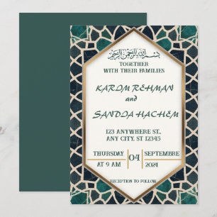 Invitación de boda mosaico islámico