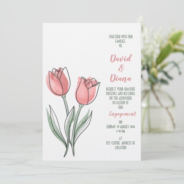 invitación de boda naranja simple (Anverso de pie)