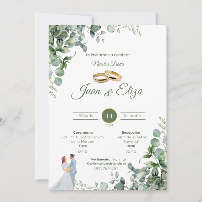 Invitación de Boda Nature (Anverso)