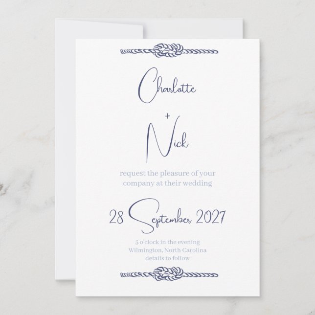 Invitación de boda náutica (Anverso)