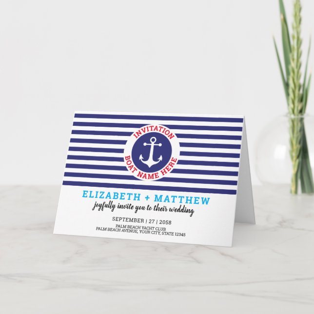 Invitación de boda náutica (Anverso)