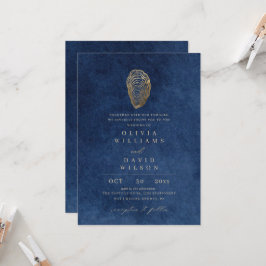 Invitación de boda náutica azul del océano de la M