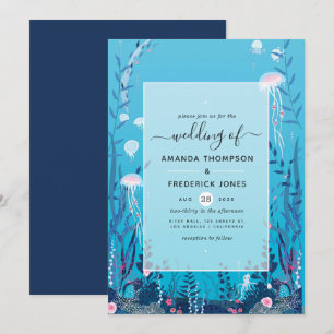 Invitación de boda náutica bajo el mar