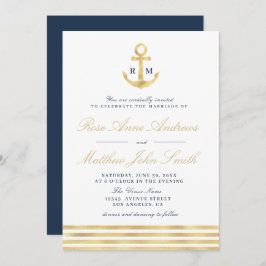 invitación de boda náutica moderna