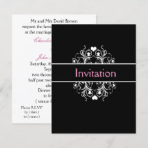 invitación de boda negra