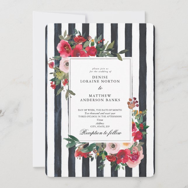 Invitación de boda negra de caviar (Anverso)