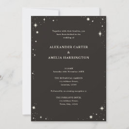 Invitación de boda negra de la estrella del tarot 