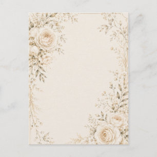 Invitación de Boda Neutral con Florales Refinados