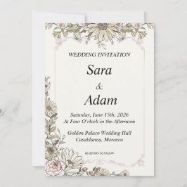 Invitación de boda neutral de lujo